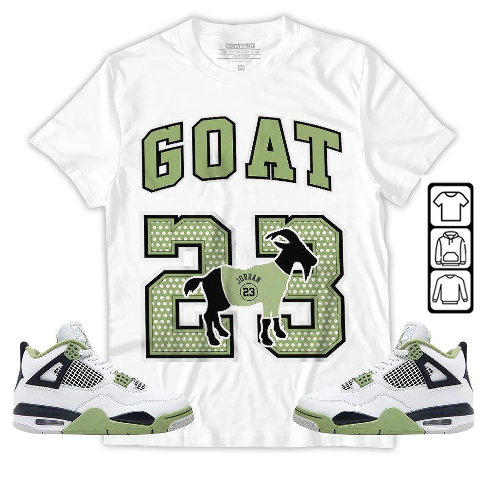 Goat 23 Jordan Sneaker Shirt Match Retro Oil Green 4s, Jordan 4 Oil Green MKO T-Shirt Goat 23 Jordan Sneaker Shirt Match Retro Oil Green 4s, Jordan 4 Oil Green MKO T-Shirt