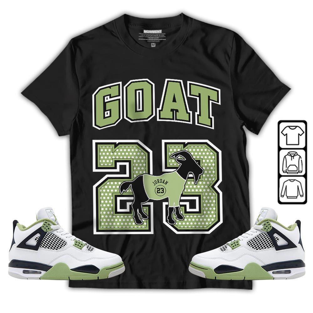 Goat 23 Jordan Sneaker Shirt Match Retro Oil Green 4s, Jordan 4 Oil Green MKO T-Shirt