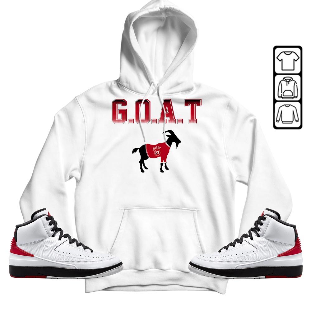Goat Jordan Sneaker Shirt Match 2 Chicago Varsity Red, Jordan Retro 2 Chicago MKO T-Shirt