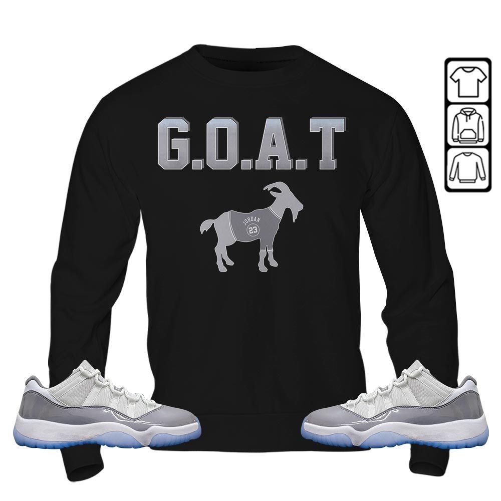 Goat Jordan Sneaker Shirt Match Cement Grey 11s, Jordan 11 Low Cement Grey MKO T-Shirt Goat Jordan Sneaker Shirt Match Cement Grey 11s, Jordan 11 Low Cement Grey MKO T-Shirt
