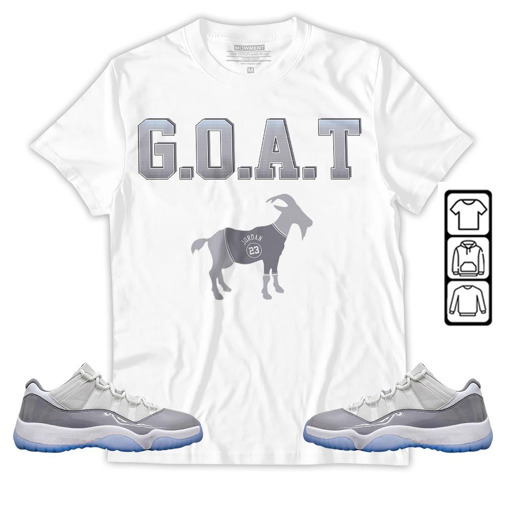 Goat Jordan Sneaker Shirt Match Cement Grey 11s, Jordan 11 Low Cement Grey MKO T-Shirt Goat Jordan Sneaker Shirt Match Cement Grey 11s, Jordan 11 Low Cement Grey MKO T-Shirt