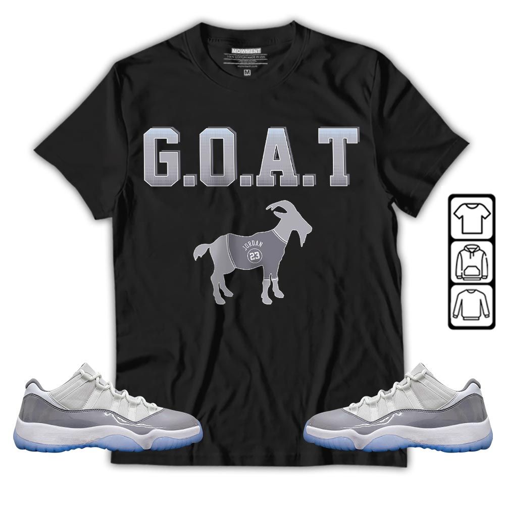 Goat Jordan Sneaker Shirt Match Cement Grey 11s, Jordan 11 Low Cement Grey MKO T-Shirt