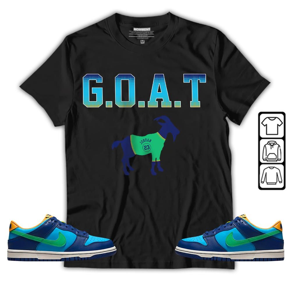 Goat Jordan Sneaker Shirt Match Dunk Low GS Kyrie, Dunk Low GS Electric Algae MKO T-Shirt