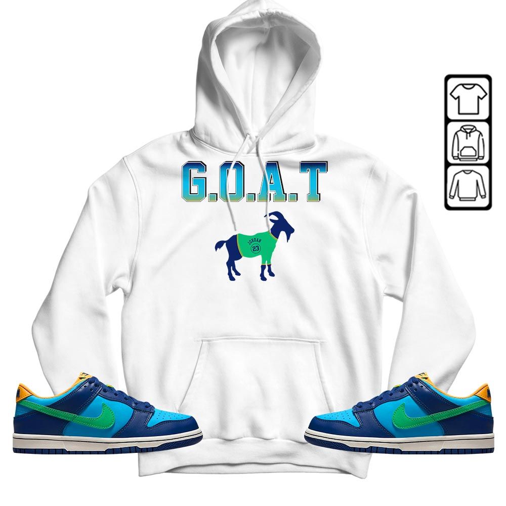 Goat Jordan Sneaker Shirt Match Dunk Low GS Kyrie, Dunk Low GS Electric Algae MKO T-Shirt