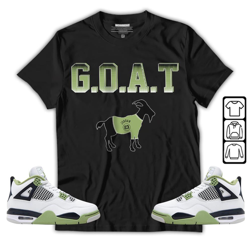 Goat Jordan Sneaker Shirt Match Retro Oil Green 4s, Jordan 4 Oil Green MKO T-Shirt Goat Jordan Sneaker Shirt Match Retro Oil Green 4s, Jordan 4 Oil Green MKO T-Shirt