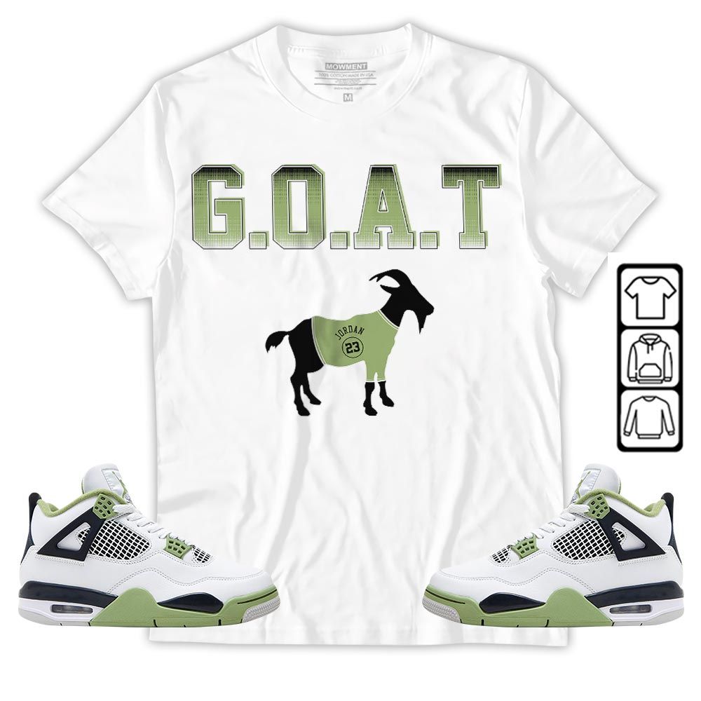 Goat Jordan Sneaker Shirt Match Retro Oil Green 4s, Jordan 4 Oil Green MKO T-Shirt Goat Jordan Sneaker Shirt Match Retro Oil Green 4s, Jordan 4 Oil Green MKO T-Shirt