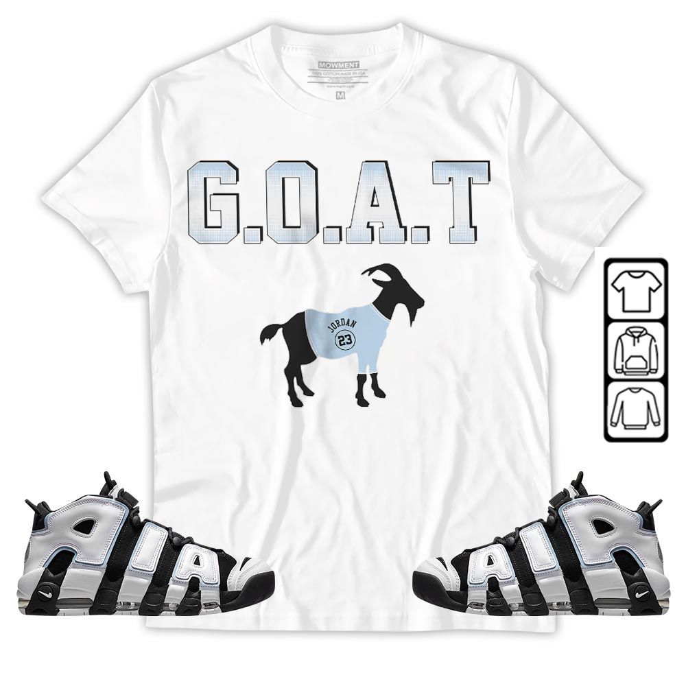 Goat Jordan Sneaker Shirt Match Uptempo Cobalt Bliss, Air More Uptempo Cobalt Bliss MKO Hoodie