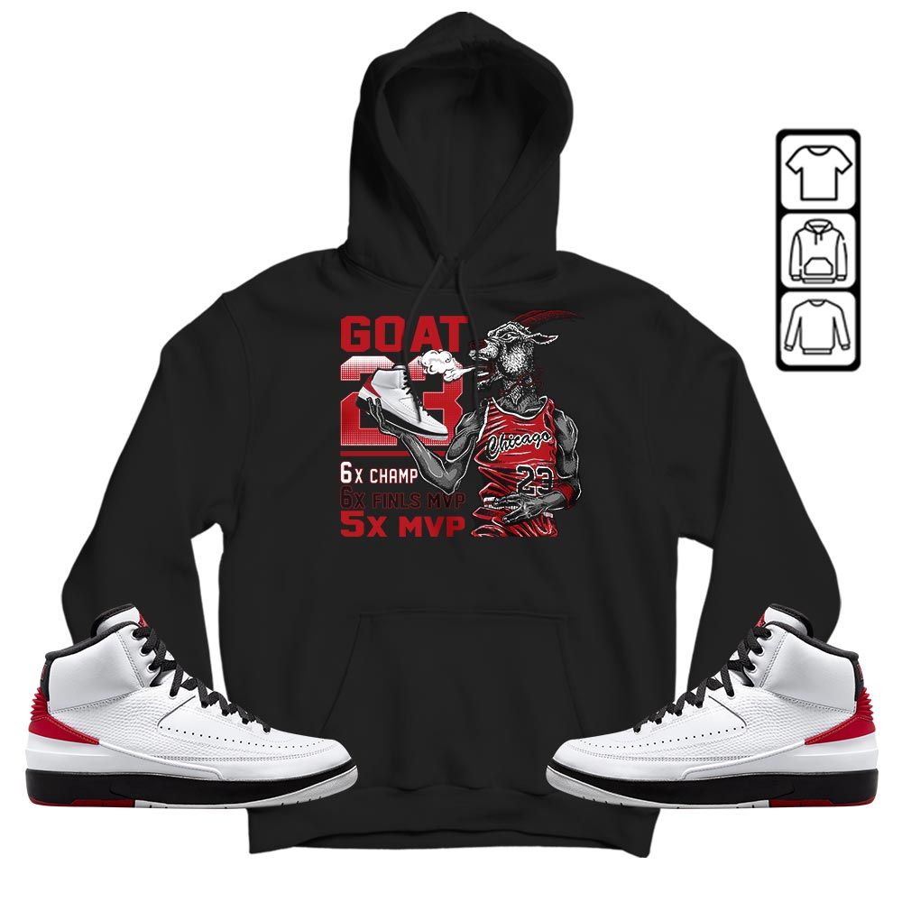 Goat MVP Sneaker Shirt Match 2 Chicago Varsity Red, Jordan Retro 2 Chicago MKO T-Shirt Goat MVP Sneaker Shirt Match 2 Chicago Varsity Red, Jordan Retro 2 Chicago MKO T-Shirt