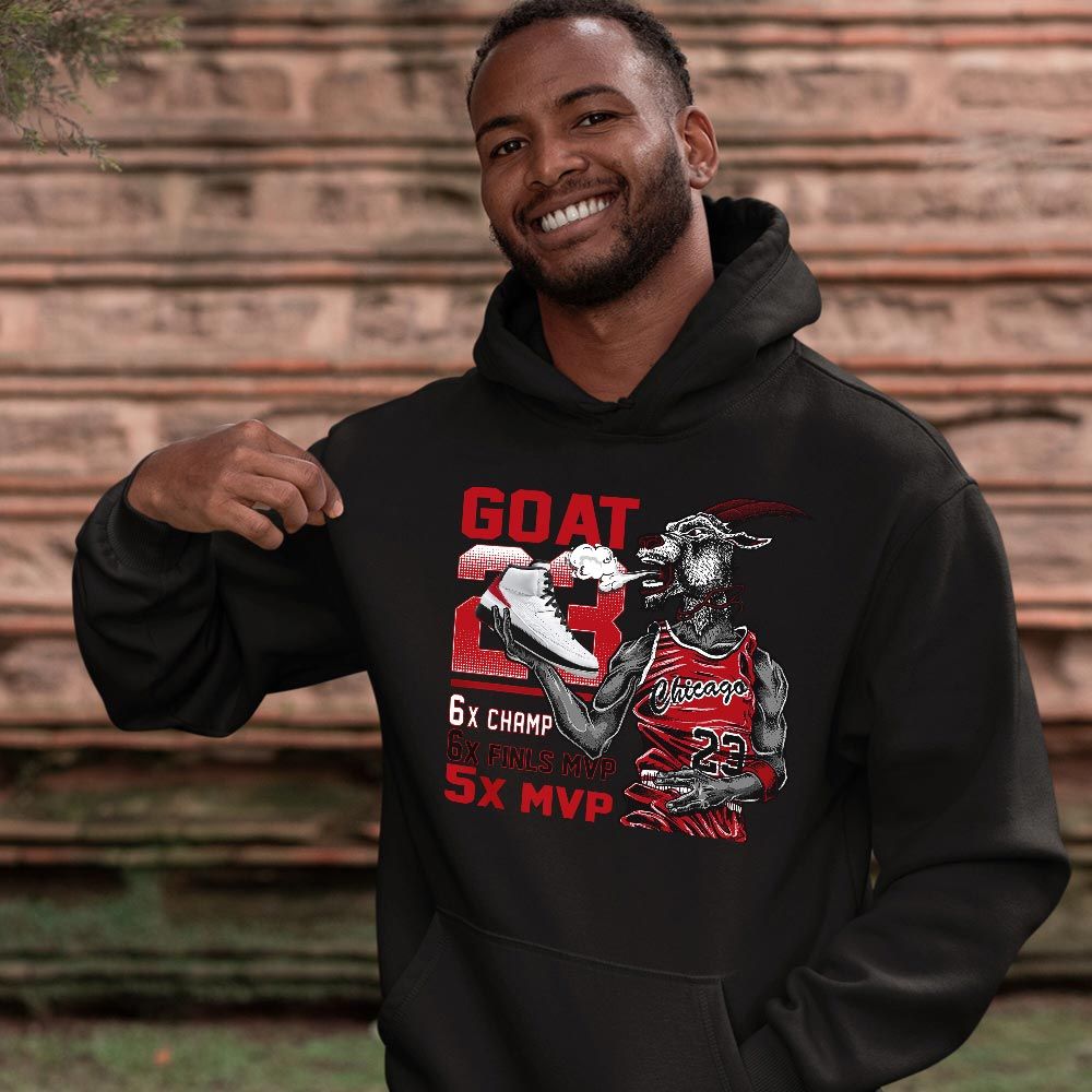 Goat MVP Sneaker Shirt Match 2 Chicago Varsity Red, Jordan Retro 2 Chicago MKO T-Shirt Goat MVP Sneaker Shirt Match 2 Chicago Varsity Red, Jordan Retro 2 Chicago MKO T-Shirt