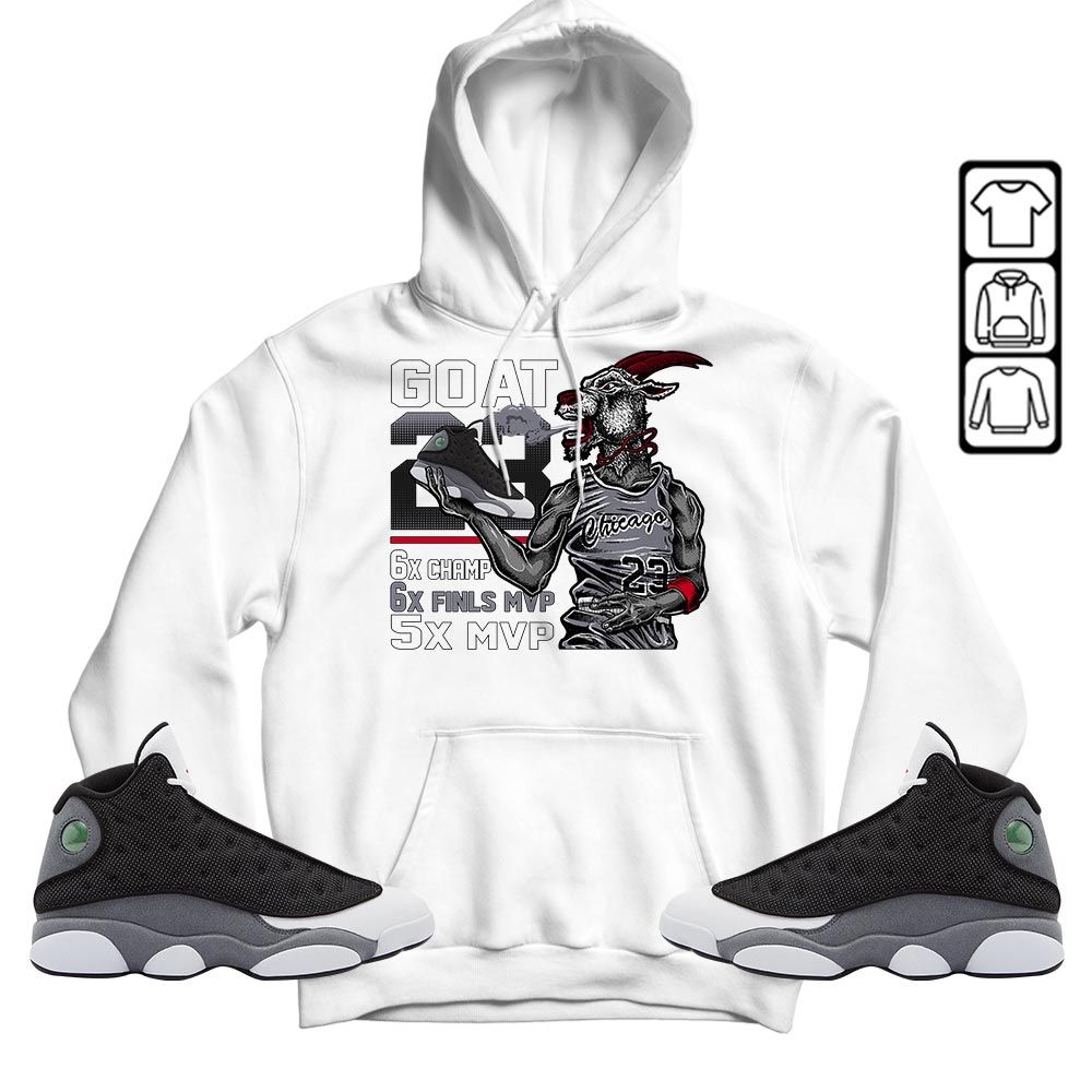 Goat MVP Sneaker Shirt Match Black Flint 13s, Jordan Retro 13 Black Flint MKO T-Shirt