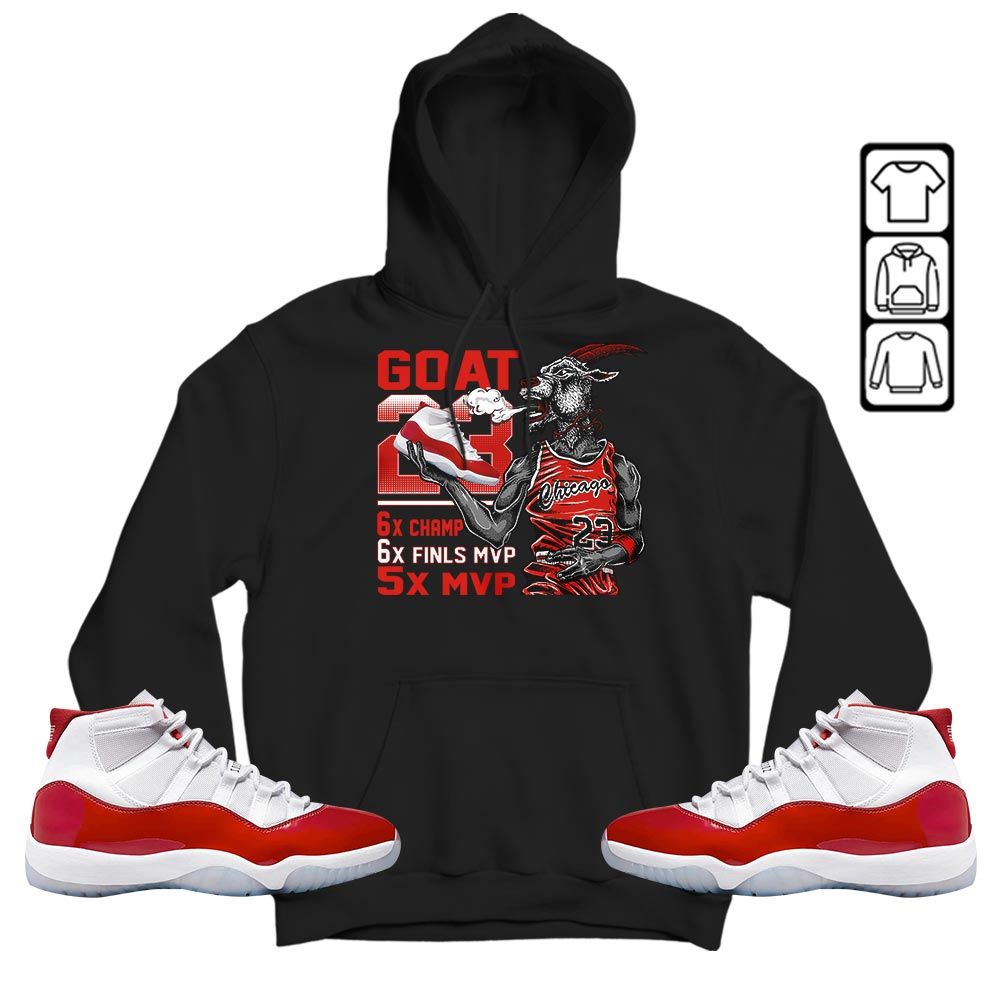 Goat MVP Sneaker Shirt Match Cherry 11s, Jordan 11 Retro Cherry MKO T-Shirt Goat MVP Sneaker Shirt Match Cherry 11s, Jordan 11 Retro Cherry MKO T-Shirt