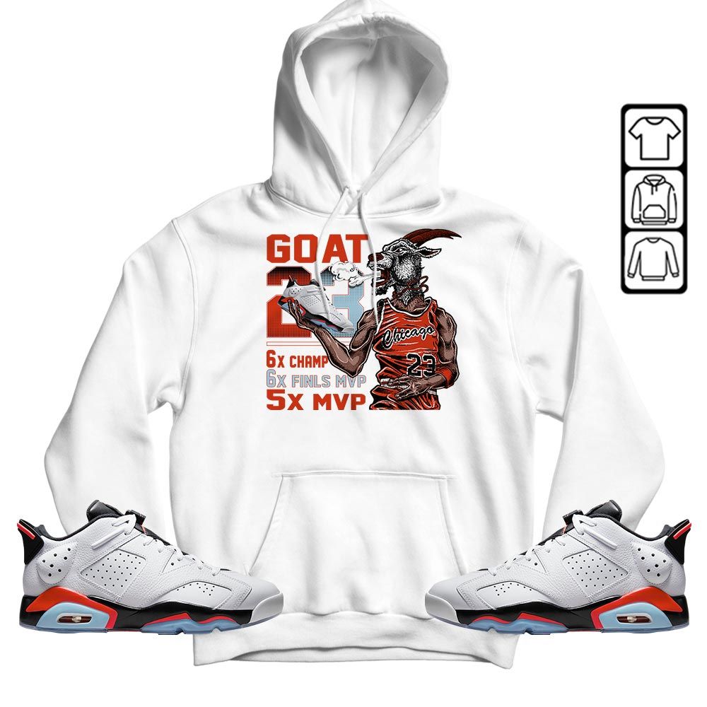 Goat MVP Sneaker Shirt Match Low Infrared 6s, Jordan 6 Low Infrared MKO T-Shirt
