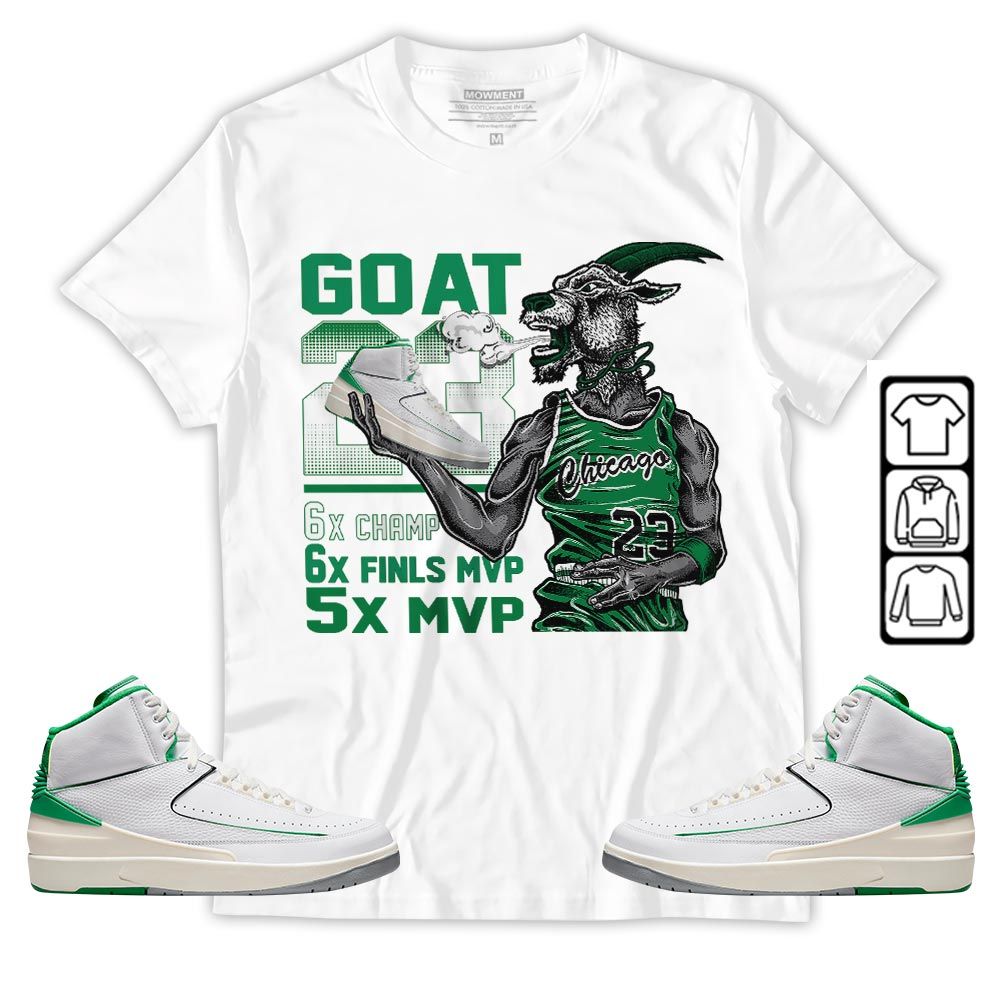 Goat MVP Sneaker Shirt Match Lucky Green 2s, Jordan 2 Lucky Green MKO T-Shirt Goat MVP Sneaker Shirt Match Lucky Green 2s, Jordan 2 Lucky Green MKO T-Shirt