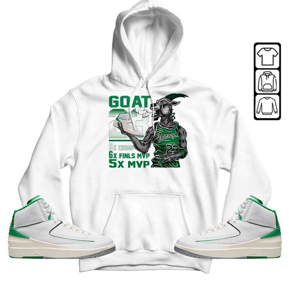 Goat MVP Sneaker Shirt Match Lucky Green 2s, Jordan 2 Lucky Green MKO T-Shirt