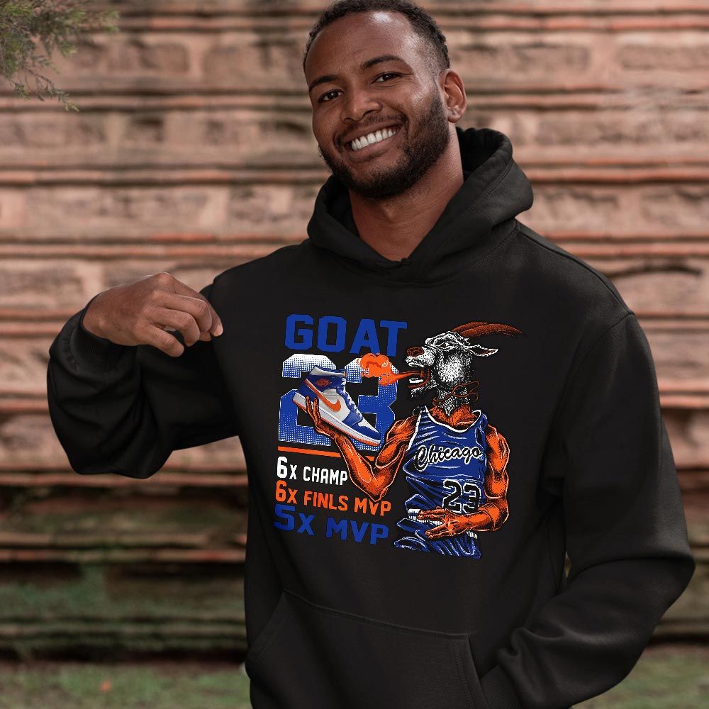 Goat MVP Sneaker Shirt Match Mid Knicks 1s, Jordan 1 Mid Knicks MKO T-Shirt Goat MVP Sneaker Shirt Match Mid Knicks 1s, Jordan 1 Mid Knicks MKO T-Shirt