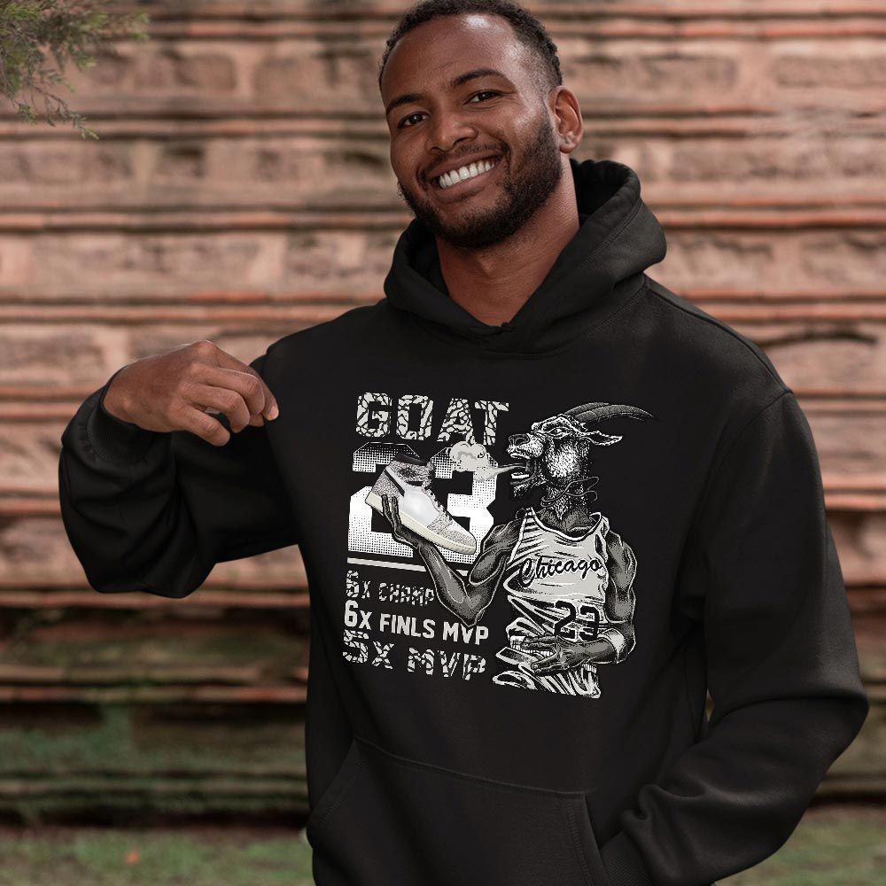 Goat MVP Sneaker Shirt Match OG Elephant 1s, Jordan 1 White Cement MKO T-Shirt Goat MVP Sneaker Shirt Match OG Elephant 1s, Jordan 1 White Cement MKO T-Shirt