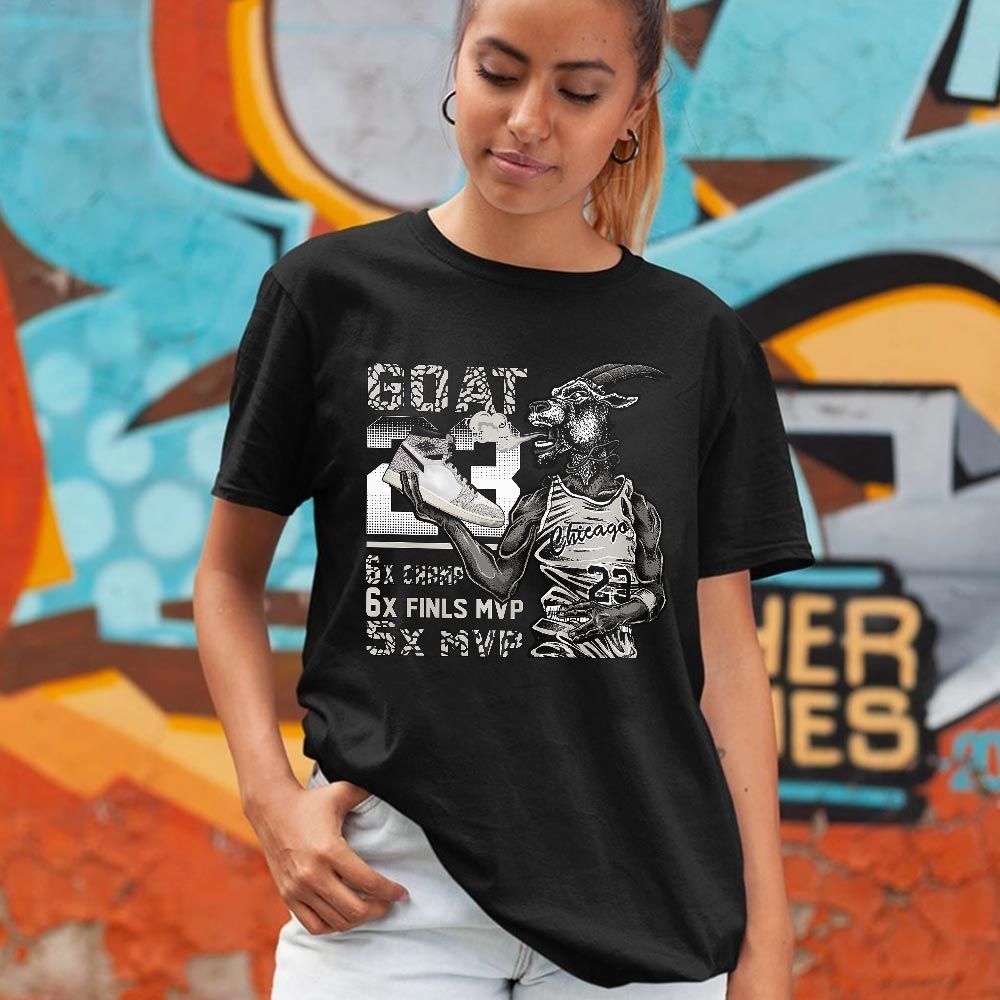 Goat MVP Sneaker Shirt Match OG Elephant 1s, Jordan 1 White Cement MKO T-Shirt Goat MVP Sneaker Shirt Match OG Elephant 1s, Jordan 1 White Cement MKO T-Shirt