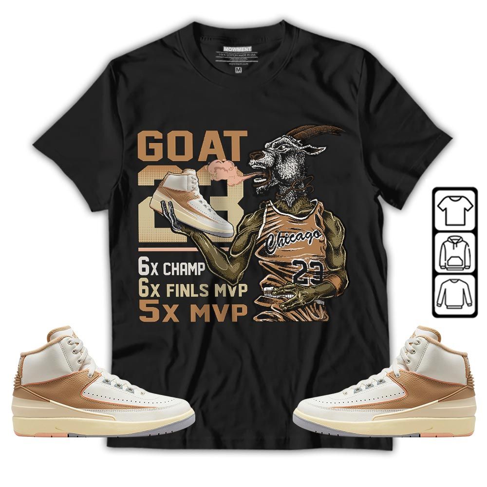 Goat MVP Sneaker Shirt Match Retro Craft 2s, Jordan 2 Craft MKO T-Shirt