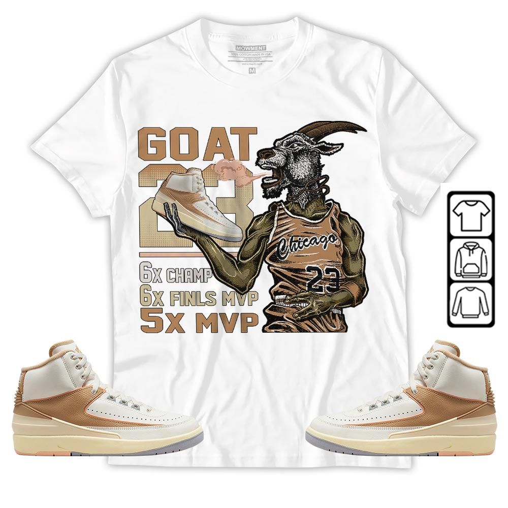 Goat MVP Sneaker Shirt Match Retro Craft 2s, Jordan 2 Craft MKO T-Shirt