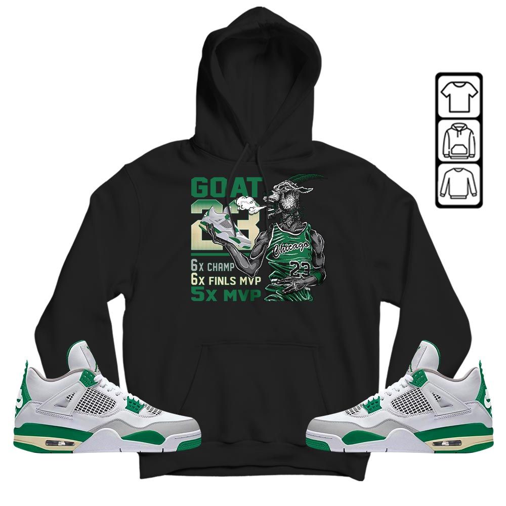 Goat MVP Sneaker Shirt Match Retro Pine Green 4s, Jordan 4 Pine Green MKO T-Shirt Goat MVP Sneaker Shirt Match Retro Pine Green 4s, Jordan 4 Pine Green MKO T-Shirt