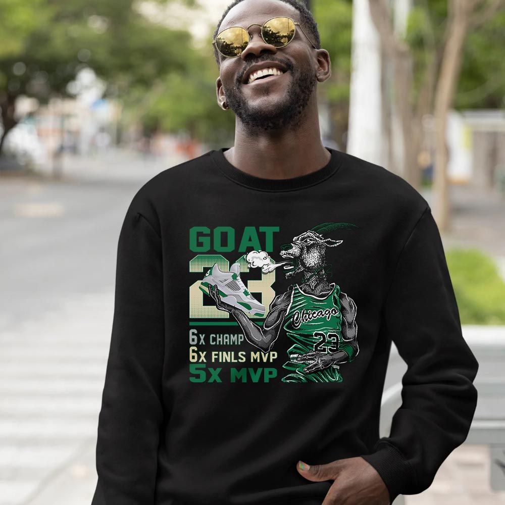Goat MVP Sneaker Shirt Match Retro Pine Green 4s, Jordan 4 Pine Green MKO T-Shirt Goat MVP Sneaker Shirt Match Retro Pine Green 4s, Jordan 4 Pine Green MKO T-Shirt