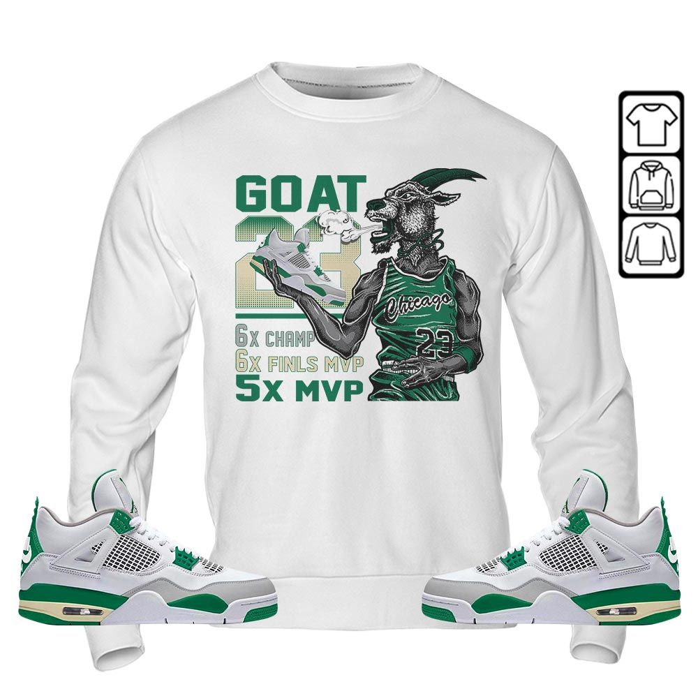 Goat MVP Sneaker Shirt Match Retro Pine Green 4s, Jordan 4 Pine Green MKO T-Shirt Goat MVP Sneaker Shirt Match Retro Pine Green 4s, Jordan 4 Pine Green MKO T-Shirt