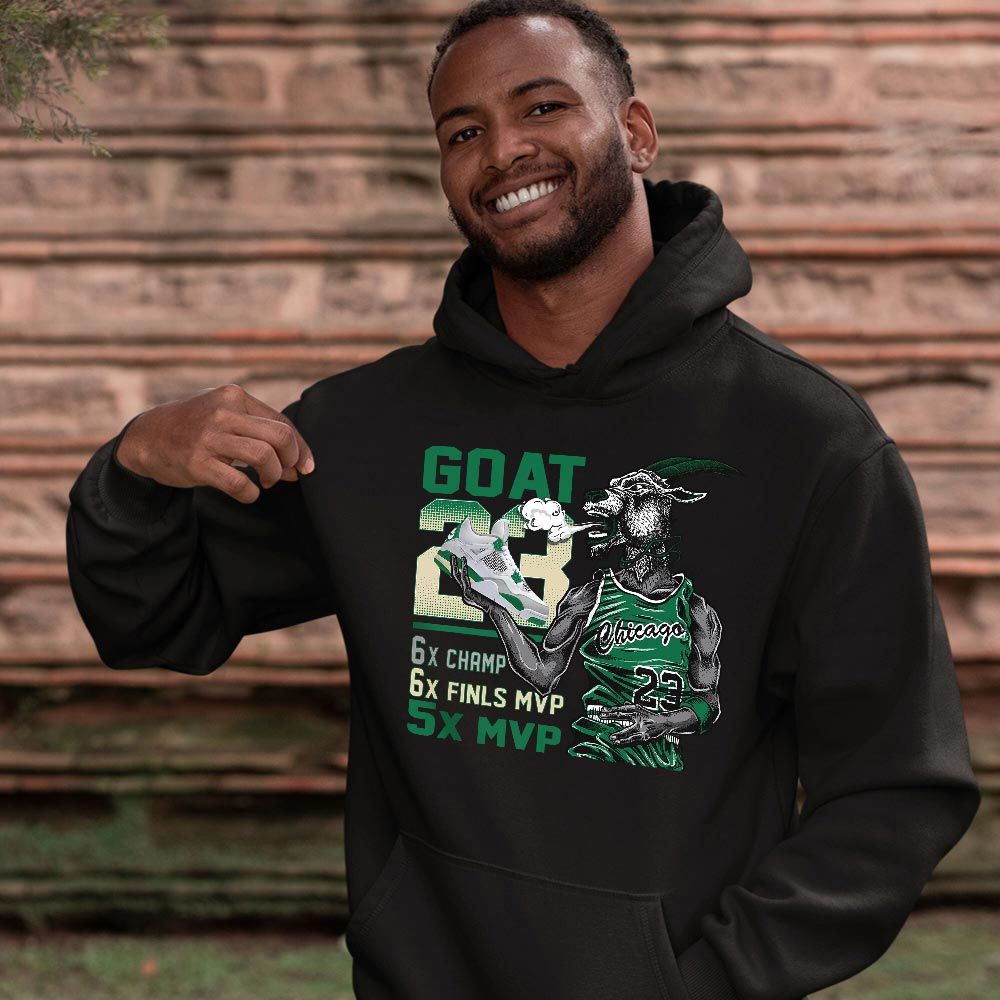 Goat MVP Sneaker Shirt Match Retro Pine Green 4s, Jordan 4 Pine Green MKO T-Shirt Goat MVP Sneaker Shirt Match Retro Pine Green 4s, Jordan 4 Pine Green MKO T-Shirt