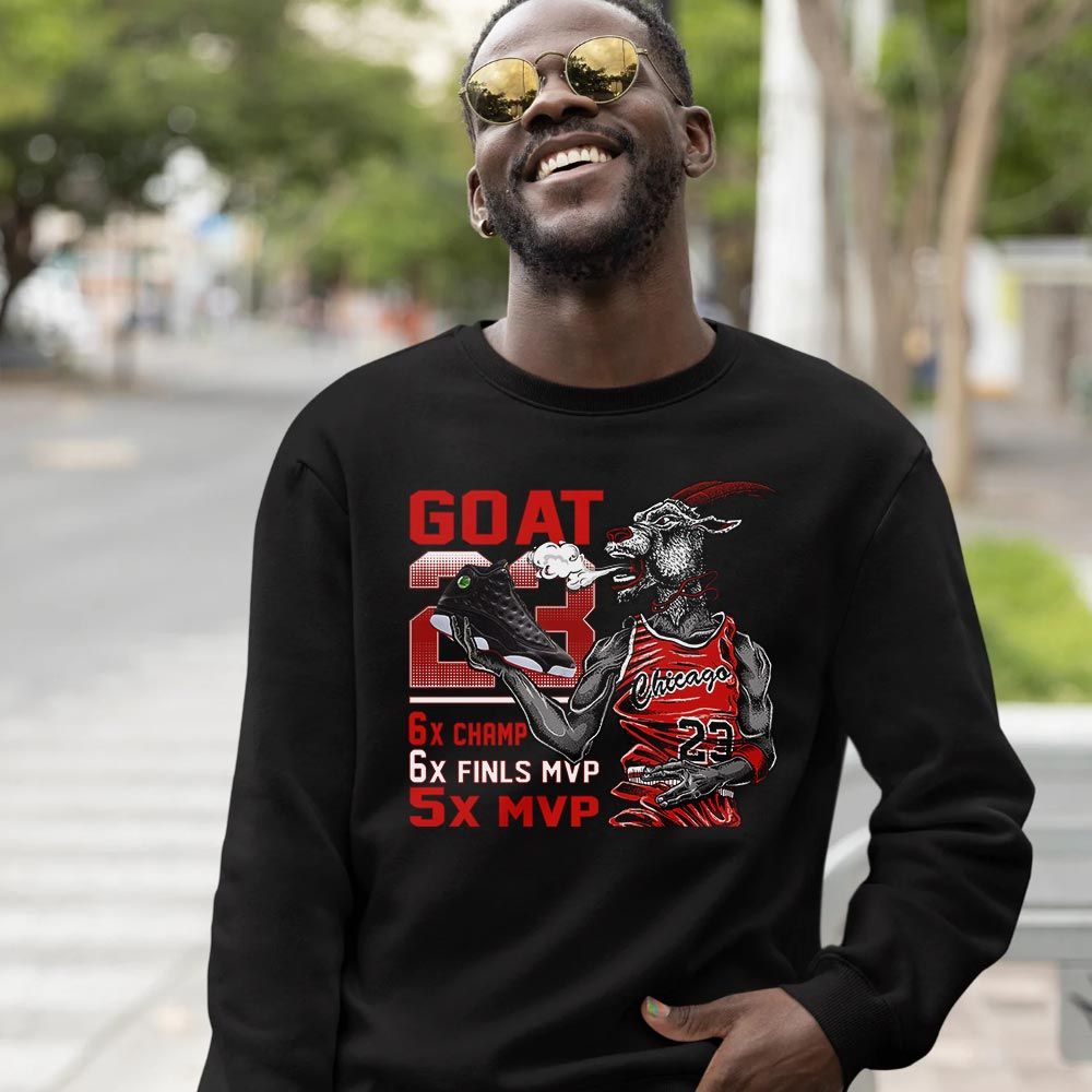 Goat MVP Sneaker Shirt Match Retro Playoffs 13s, Jordan 13 Playoffs MKO Hoodie Goat MVP Sneaker Shirt Match Retro Playoffs 13s, Jordan 13 Playoffs MKO Hoodie