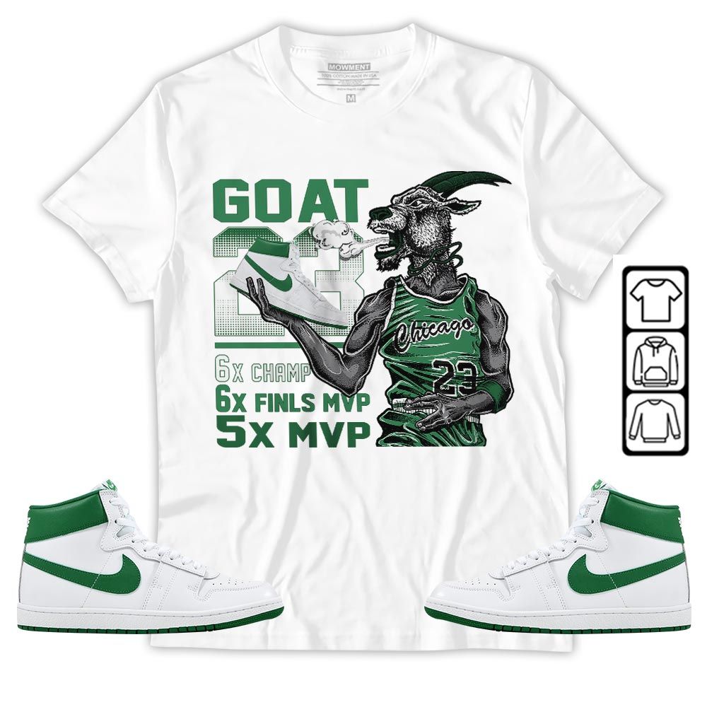Goat MVP Sneaker Shirt Match SP Pine Green, Air Ship SP Pine Green MKO T-Shirt Goat MVP Sneaker Shirt Match SP Pine Green, Air Ship SP Pine Green MKO T-Shirt