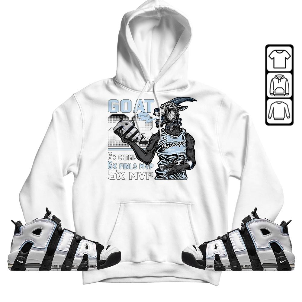 Goat MVP Sneaker Shirt Match Uptempo Cobalt Bliss, Air More Uptempo Cobalt Bliss MKO T-Shirt