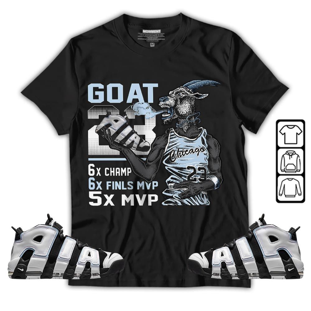 Goat MVP Sneaker Shirt Match Uptempo Cobalt Bliss, Air More Uptempo Cobalt Bliss MKO T-Shirt