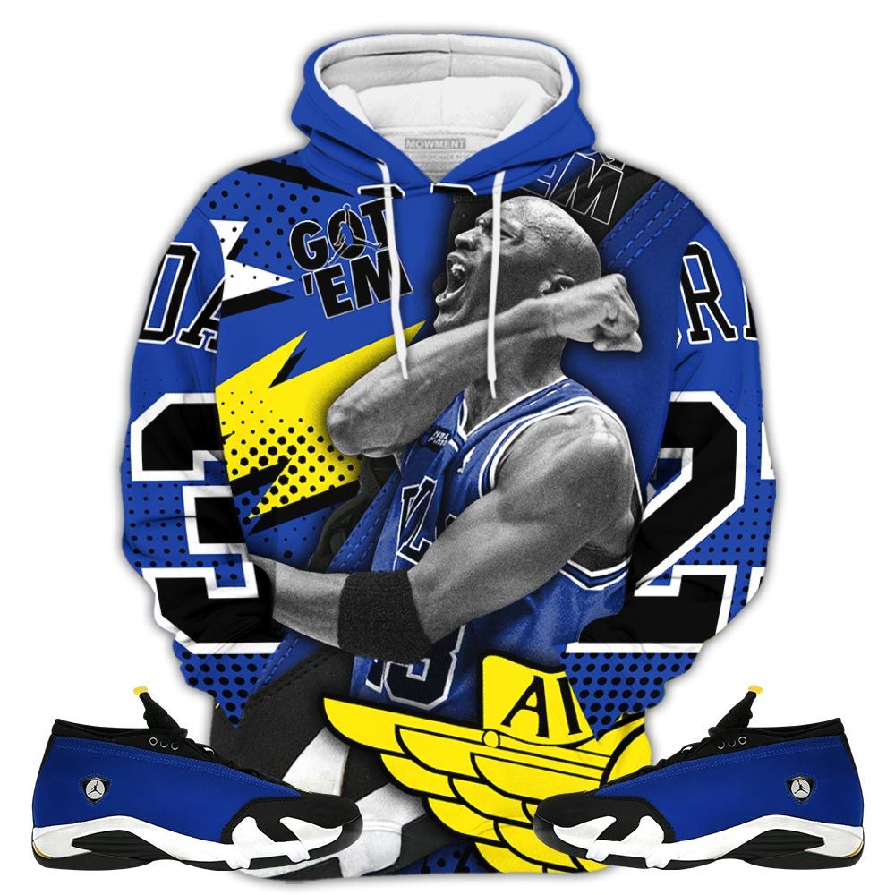 Goat Number 23 Sneaker Shirt Match 2023 Blue Laney 14S, Jordan 14 Laney Hoodie Sweatshirt Tee All Over Print MKO Shirt Goat Number 23 Sneaker Shirt Match 2023 Blue Laney 14S, Jordan 14 Laney Hoodie Sweatshirt Tee All Over Print MKO Shirt