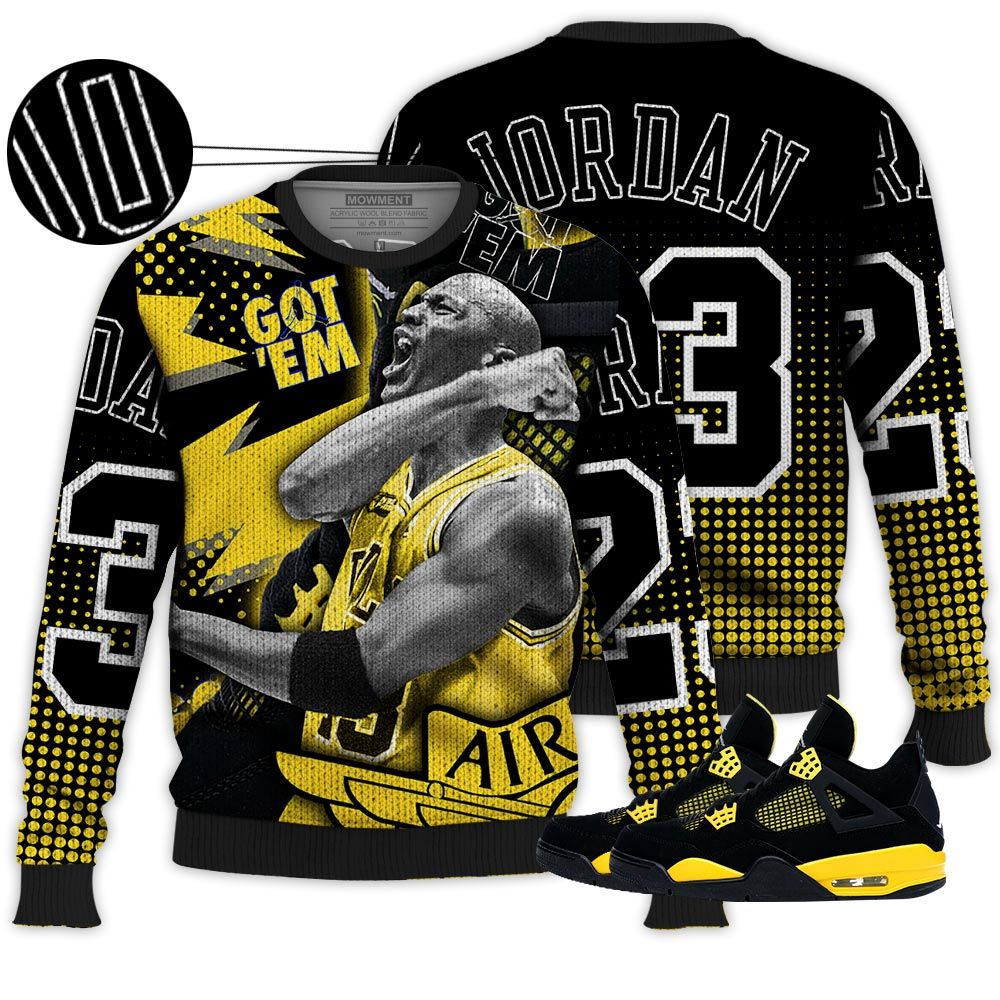 Goat Number 23 Sneaker Shirt Match 2023 Thunder 4S, Jordan Retro 4 Thunder Hoodie Sweatshirt Tee All Over Print MKO Shirt Goat Number 23 Sneaker Shirt Match 2023 Thunder 4S, Jordan Retro 4 Thunder Hoodie Sweatshirt Tee All Over Print MKO Shirt