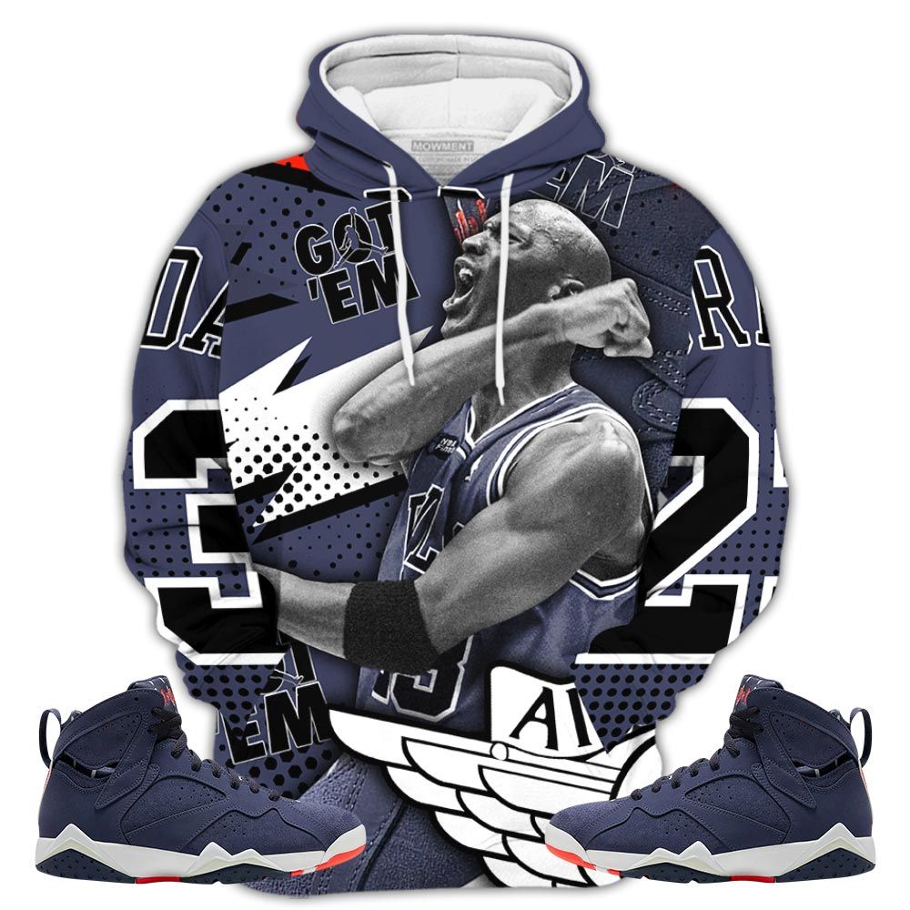 Goat Number 23 Sneaker Shirt Match 7 Neutral Indigo, Jordan 7 Quai 54 Hoodie Sweatshirt Tee All Over Print MKO Shirt Goat Number 23 Sneaker Shirt Match 7 Neutral Indigo, Jordan 7 Quai 54 Hoodie Sweatshirt Tee All Over Print MKO Shirt