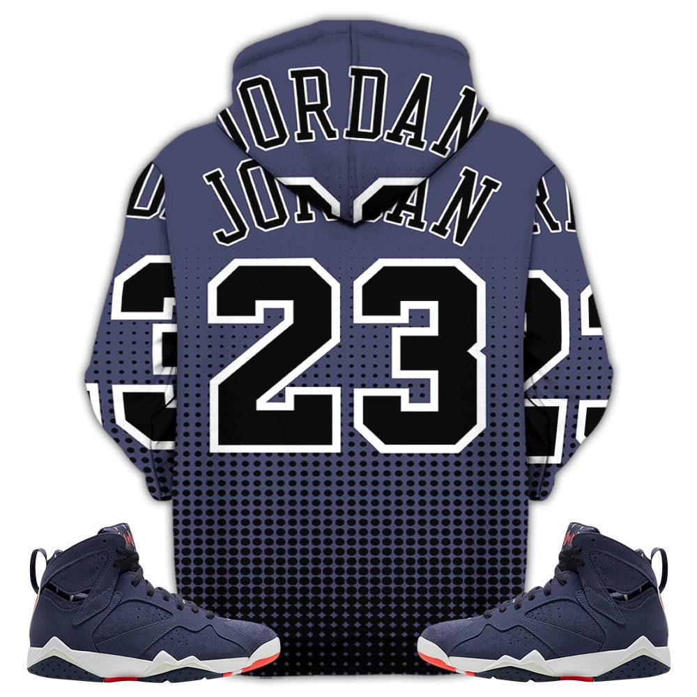 Goat Number 23 Sneaker Shirt Match 7 Neutral Indigo, Jordan 7 Quai 54 Hoodie Sweatshirt Tee All Over Print MKO Shirt