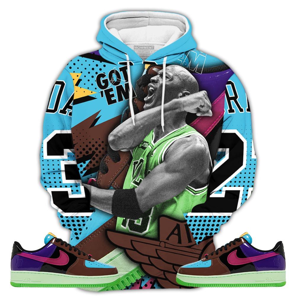 Goat Number 23 Sneaker Shirt Match Af 1 Low Sp Pink Prime, Air Force 1 Undefeated Pink Prime Hoodie Sweatshirt Tee All Over Print MKO Shirt