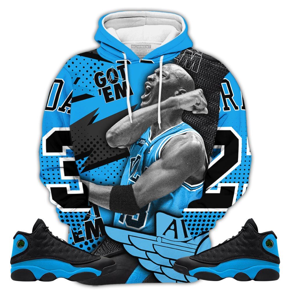 Goat Number 23 Sneaker Shirt Match Black University Blue 13S, Jordan 13 Black University Blue 2022 Hoodie Sweatshirt Tee All Over Print MKO Shirt Goat Number 23 Sneaker Shirt Match Black University Blue 13S, Jordan 13 Black University Blue 2022 Hoodie Sweatshirt Tee All Over Print MKO Shirt