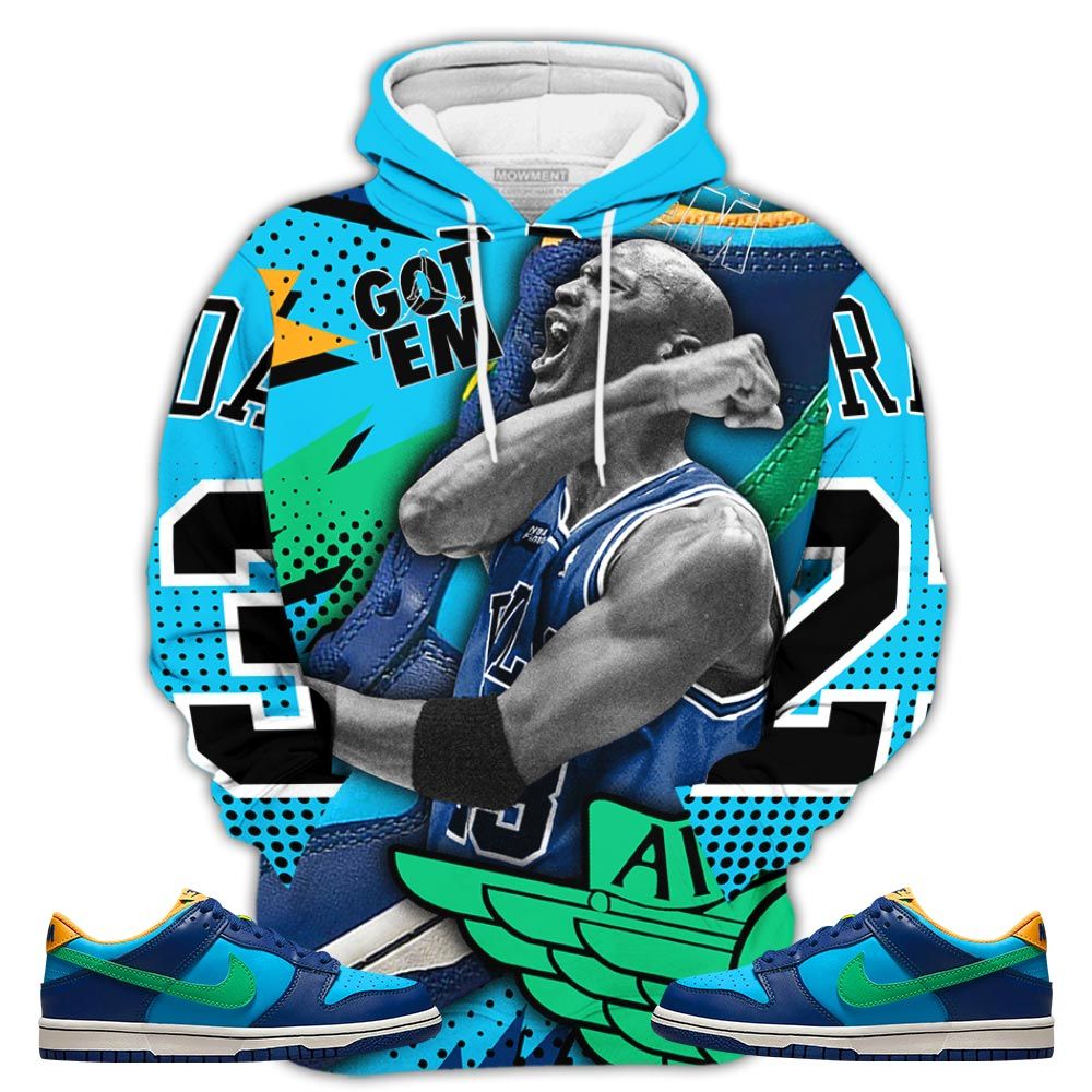 Goat Number 23 Sneaker Shirt Match Dunk Low Gs Kyrie, Dunk Low Gs Electric Algae Hoodie Sweatshirt Tee All Over Print MKO Shirt