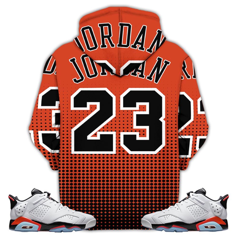 Goat Number 23 Sneaker Shirt Match Golf White Infrared 6S, Jordan 6 Low Infrared Hoodie Sweatshirt Tee All Over Print MKO Shirt