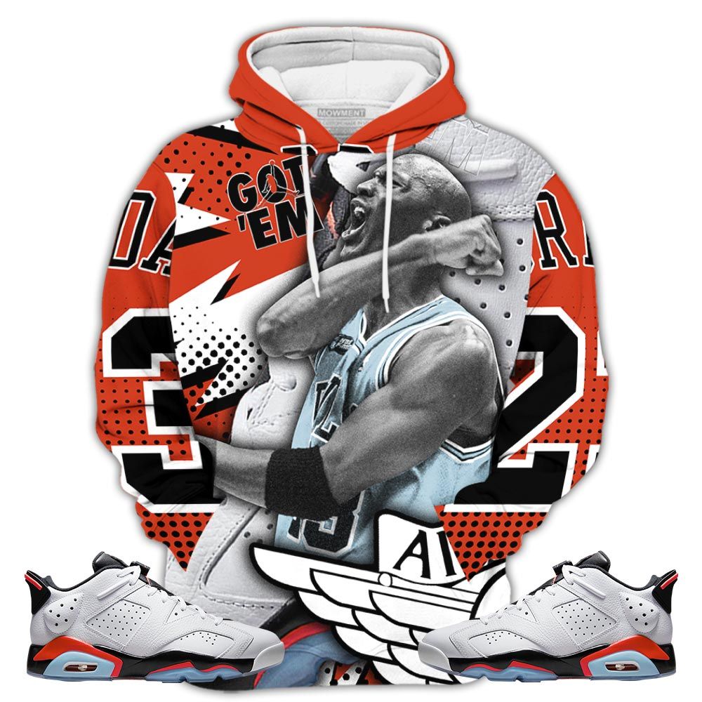 Goat Number 23 Sneaker Shirt Match Golf White Infrared 6S, Jordan 6 Low Infrared Hoodie Sweatshirt Tee All Over Print MKO Shirt Goat Number 23 Sneaker Shirt Match Golf White Infrared 6S, Jordan 6 Low Infrared Hoodie Sweatshirt Tee All Over Print MKO Shirt