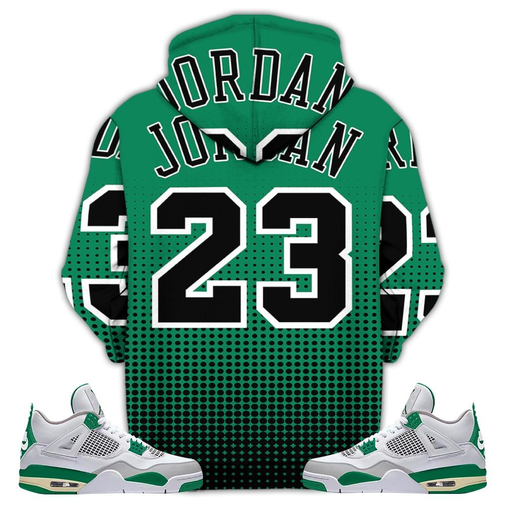 Goat Number 23 Sneaker Shirt Match Retro Pine Green 4S, Jordan 4 Pine Green Hoodie Sweatshirt Tee All Over Print MKO Shirt
