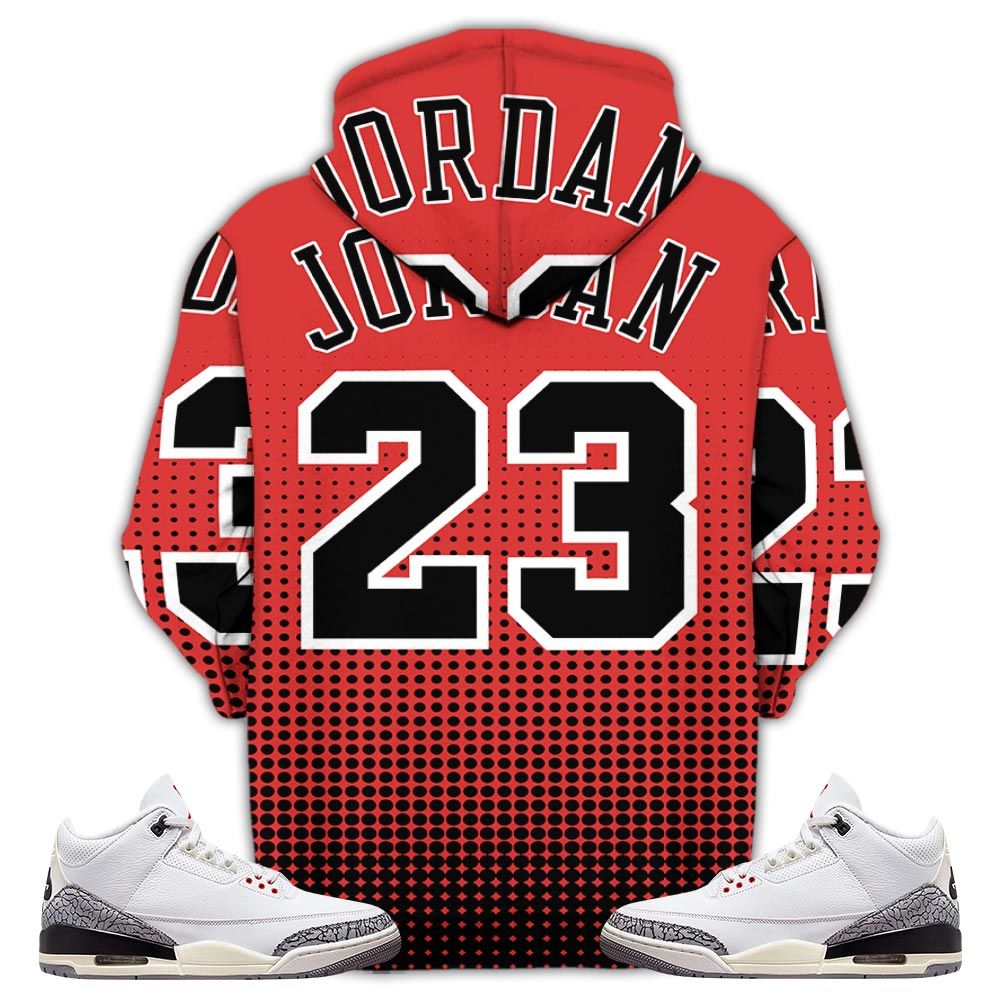 Goat Number 23 Sneaker Shirt Match White Cement 3S, Jordan Retro 3 White Cement Hoodie Sweatshirt Tee All Over Print MKO Shirt