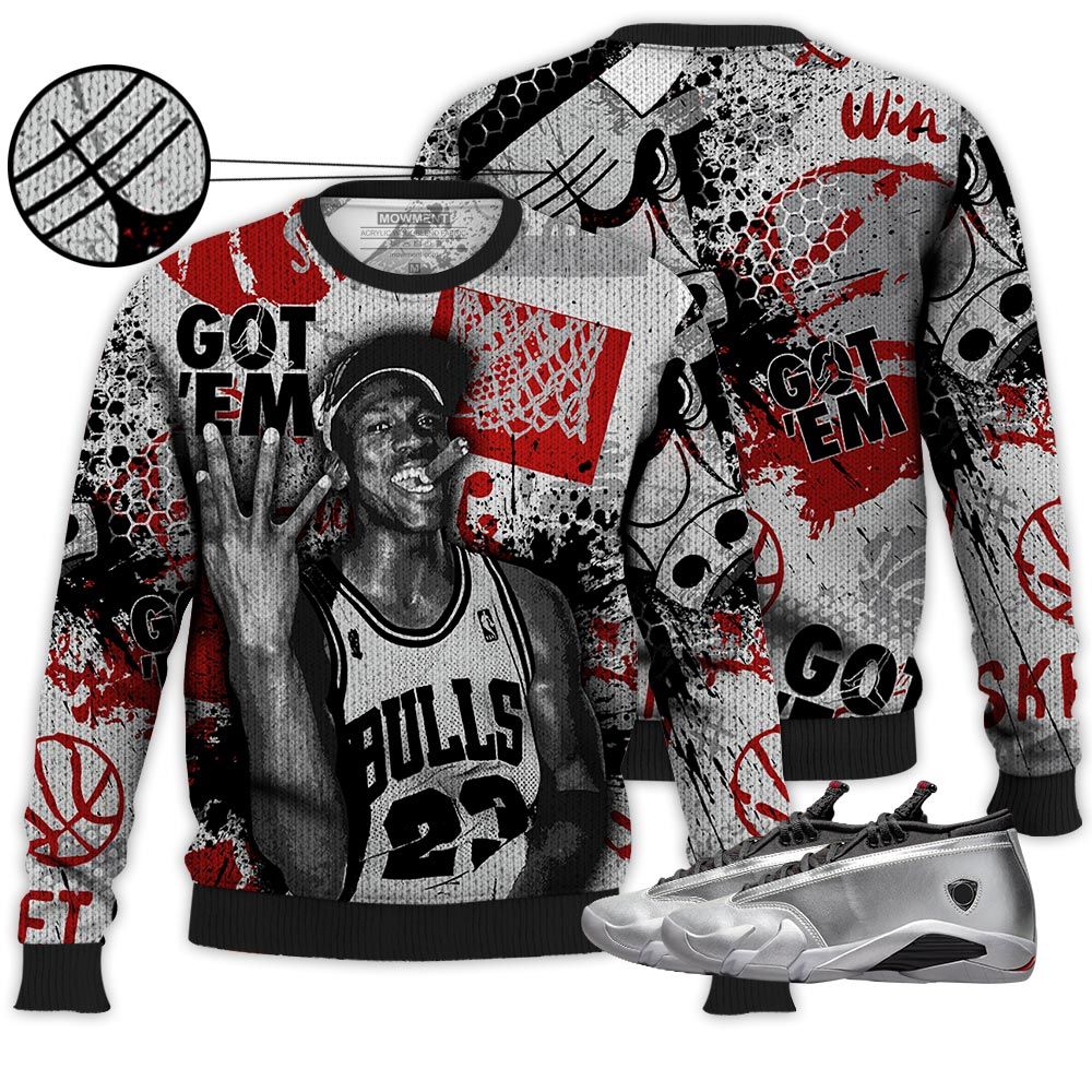 Got Em Basketball Sneaker Shirt Match 14 Low Metallic Silver, Jordan 14 Metallic Silver Hoodie Sweatshirt Tee All Over Print MKO Shirt Got Em Basketball Sneaker Shirt Match 14 Low Metallic Silver, Jordan 14 Metallic Silver Hoodie Sweatshirt Tee All Over Print MKO Shirt