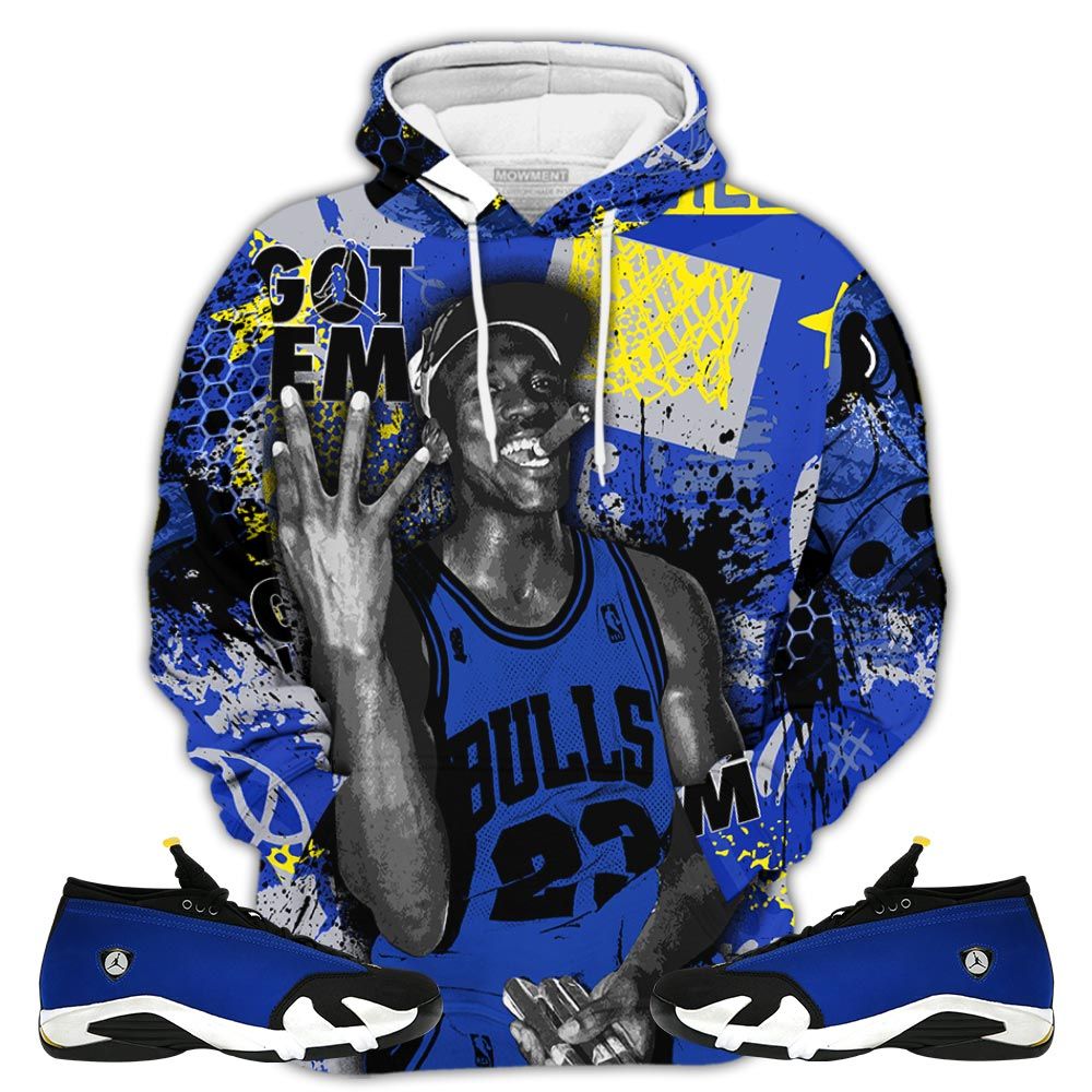 Got Em Basketball Sneaker Shirt Match 2023 Blue Laney 14S, Jordan 14 Laney Hoodie Sweatshirt Tee All Over Print MKO Shirt Got Em Basketball Sneaker Shirt Match 2023 Blue Laney 14S, Jordan 14 Laney Hoodie Sweatshirt Tee All Over Print MKO Shirt