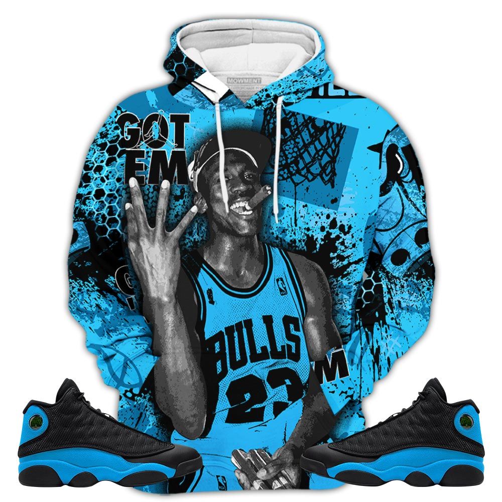 Got Em Basketball Sneaker Shirt Match Black University Blue 13S, Jordan 13 Black University Blue 2022 Hoodie Sweatshirt Tee All Over Print MKO Shirt Got Em Basketball Sneaker Shirt Match Black University Blue 13S, Jordan 13 Black University Blue 2022 Hoodie Sweatshirt Tee All Over Print MKO Shirt