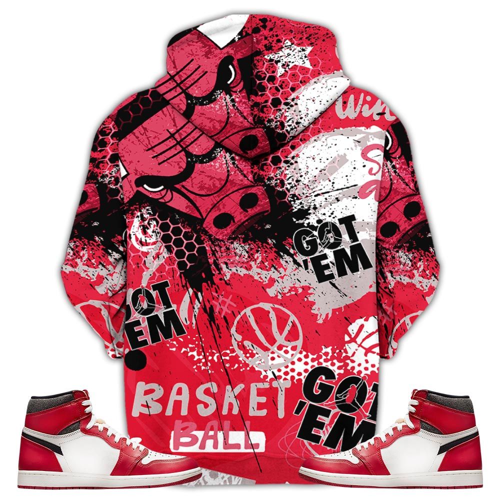Got Em Basketball Sneaker Shirt Match High Og Chicago 1S, Jordan 1 Lost Found Chicago Hoodie Sweatshirt Tee All Over Print MKO Shirt