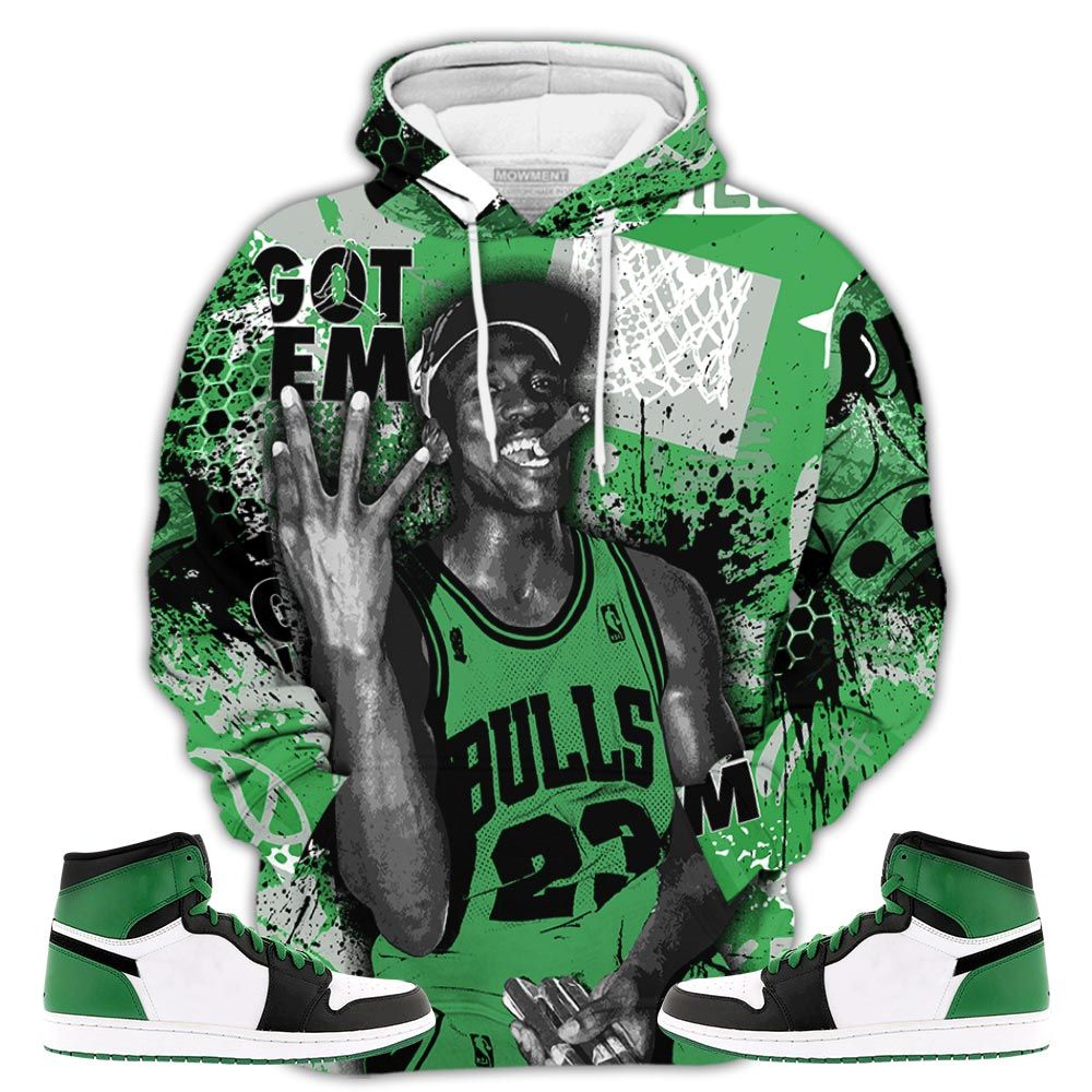 Got Em Basketball Sneaker Shirt Match Lucky Green 1S, Jordan 1 High Og Celtics Hoodie Sweatshirt Tee All Over Print MKO Shirt Got Em Basketball Sneaker Shirt Match Lucky Green 1S, Jordan 1 High Og Celtics Hoodie Sweatshirt Tee All Over Print MKO Shirt