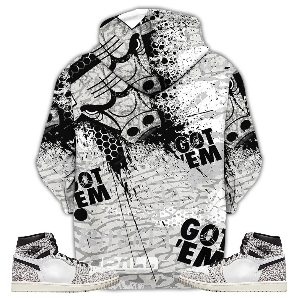 Got Em Basketball Sneaker Shirt Match Og Elephant 1S, Jordan 1 White Cement Hoodie Sweatshirt Tee All Over Print MKO Shirt