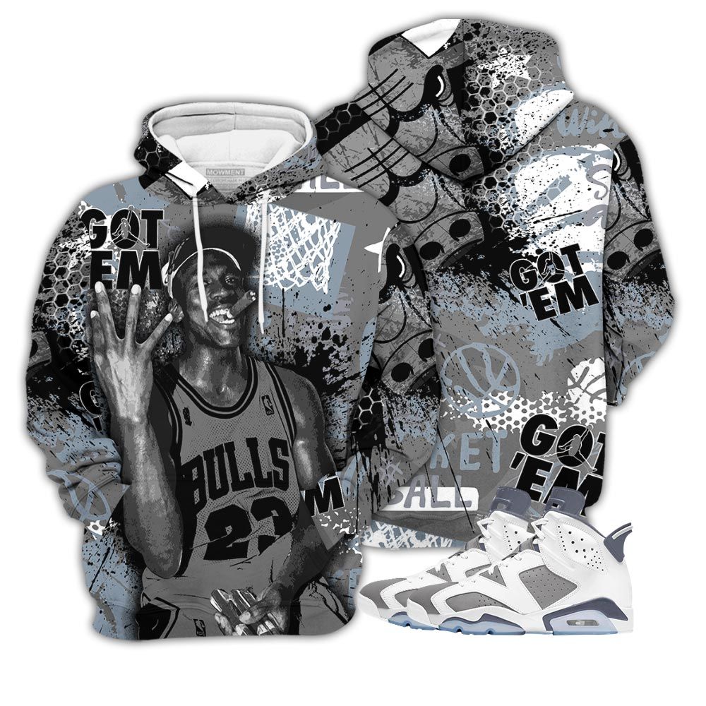 Got Em Basketball Sneaker Shirt Match Retro Cool Grey 6S, Jordan 6 Cool Grey Hoodie Sweatshirt Tee All Over Print MKO Shirt Got Em Basketball Sneaker Shirt Match Retro Cool Grey 6S, Jordan 6 Cool Grey Hoodie Sweatshirt Tee All Over Print MKO Shirt