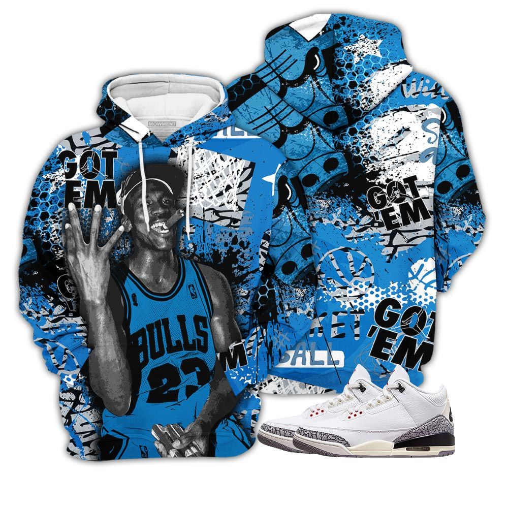 Got Em Basketball Sneaker Shirt Match Wizards 3S, Jordan Retro 3 Wizards Hoodie Sweatshirt Tee All Over Print MKO Shirt